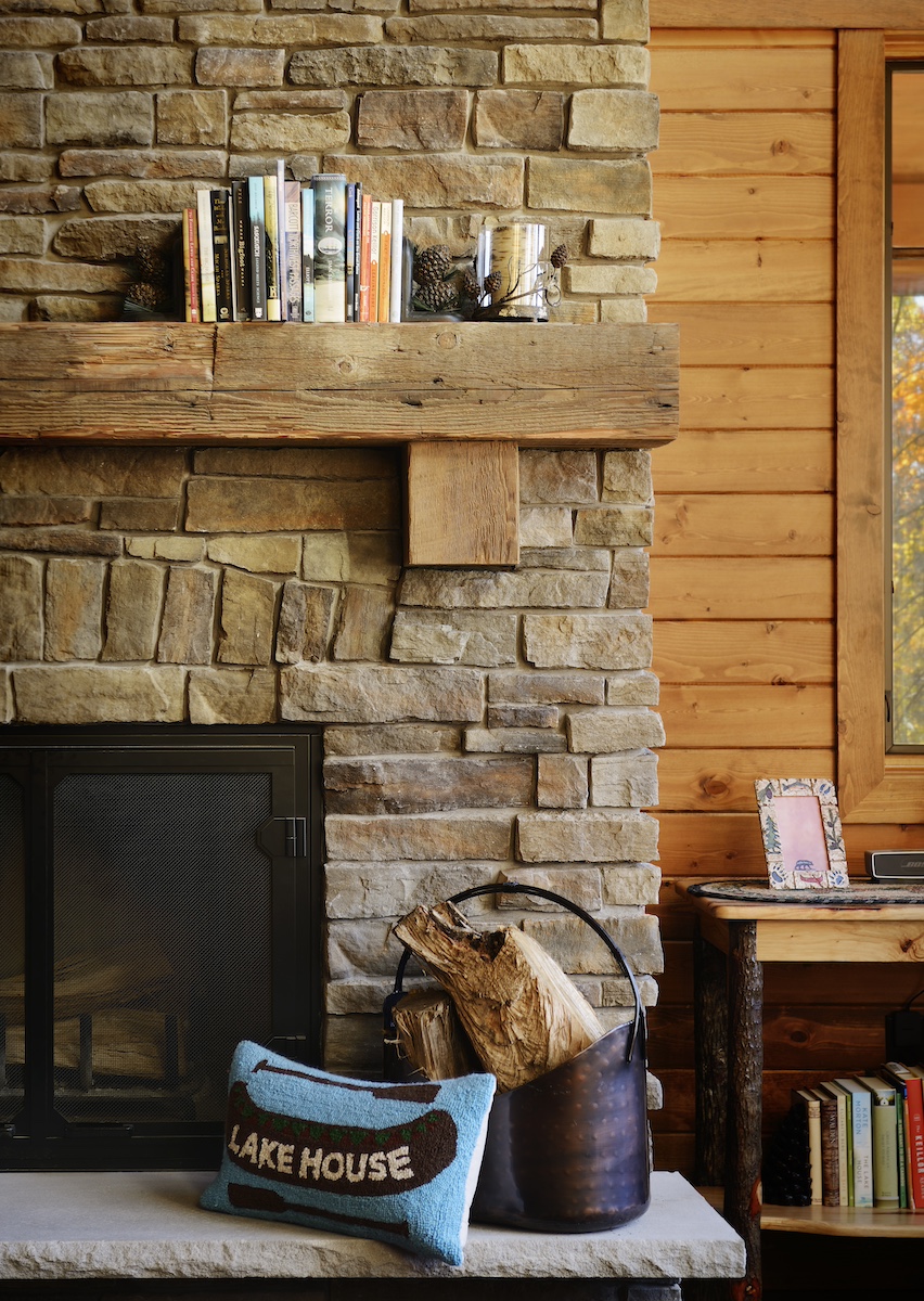 cabin fireplace